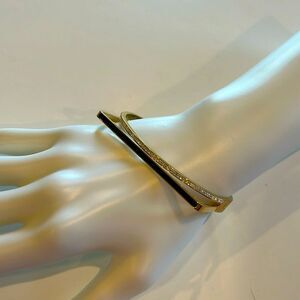 18k gold over stainless steel crystal modern unique bangles, 💯 tarnish free